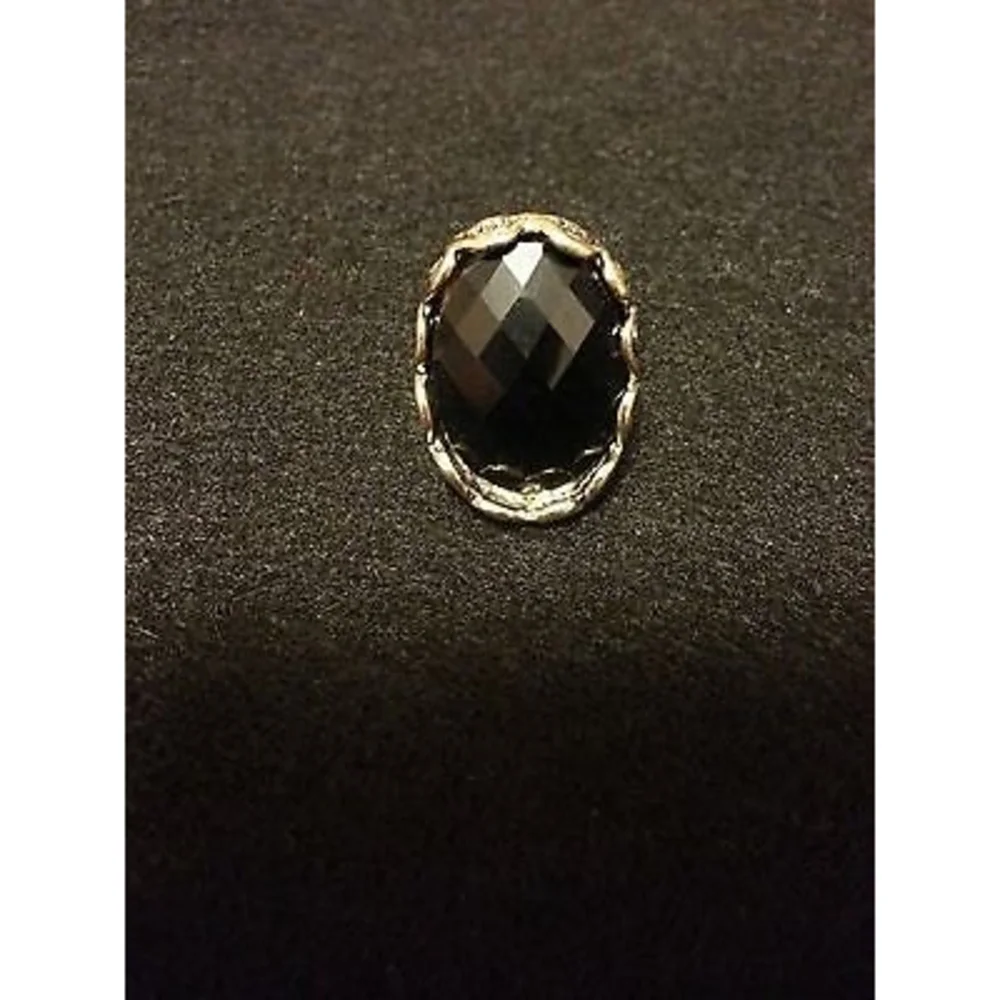 Vintage Captain Jack Style Black Oval Gemstone Ring - USA Size 8 - Picture 7 of 11